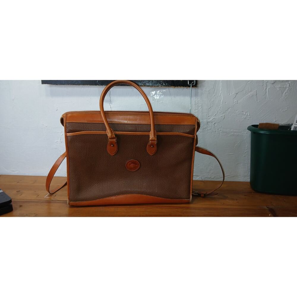 Dooney Bourke Vintage All-Weather Leather Briefcase Messenger Bag Used Good Cond